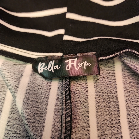 Bella Flore Striped Midi A-Line Skirt / Strapless Dress Punk Goth Rockabilly - Picture 7 of 7